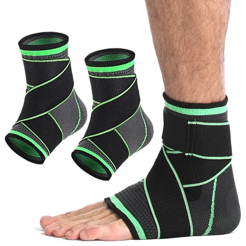 Adjustable compression bandage ankle joint elastic support for fitness protection, exercise, gym