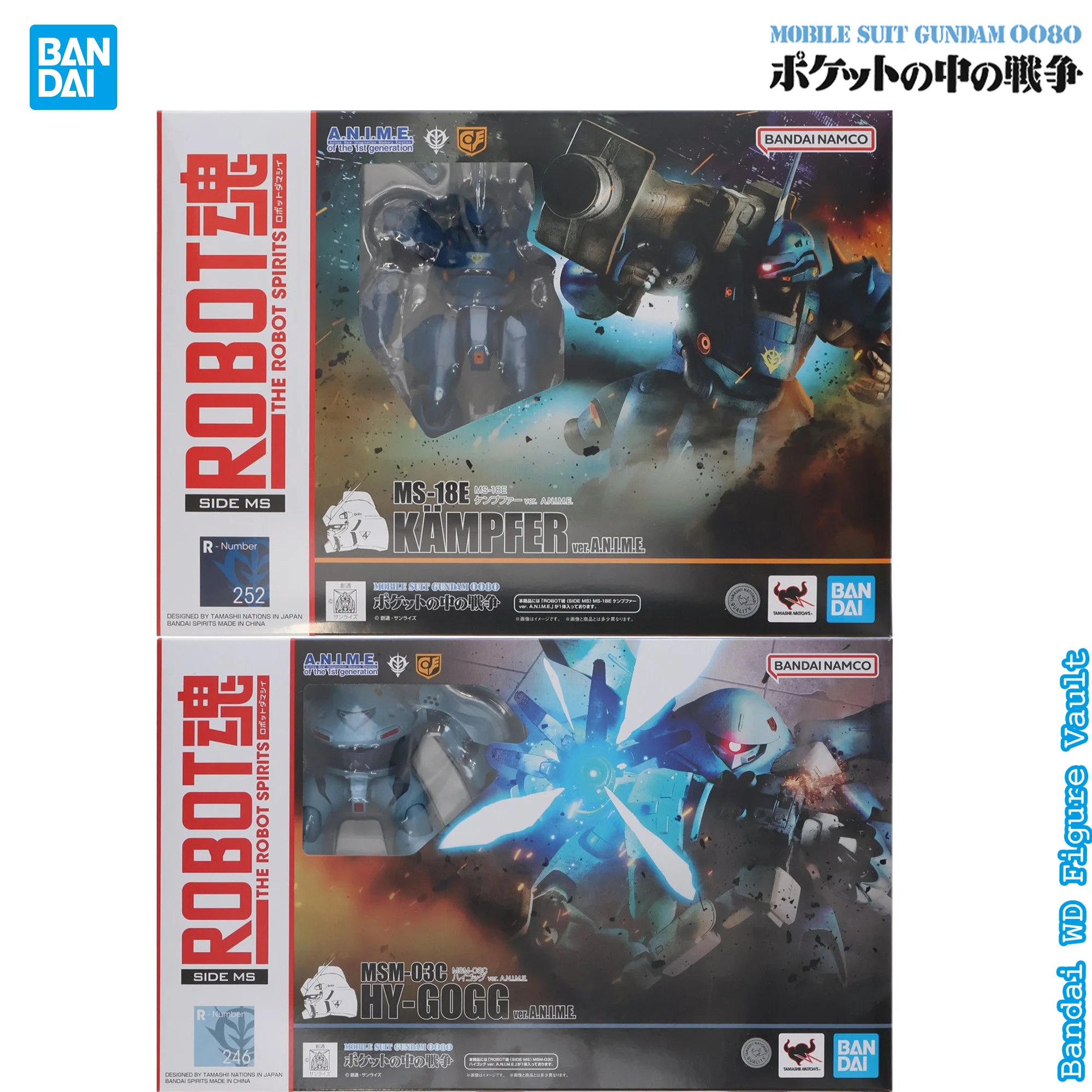 

In stock Bandai Mobile Suit Gundam 0080 War in Your Pocket ROBOT SIDE MS MSM-03C Hygogg MS-18E Kampfer ver. A.N.I.M.E. Figures