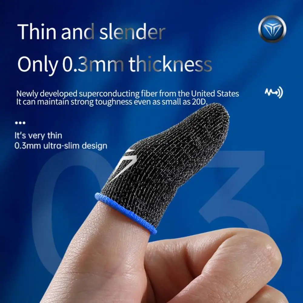 1 Pair Mobile Cover Sweatproof Touch Screen Anti-slip Finger Cots Game Fingertip Gloves