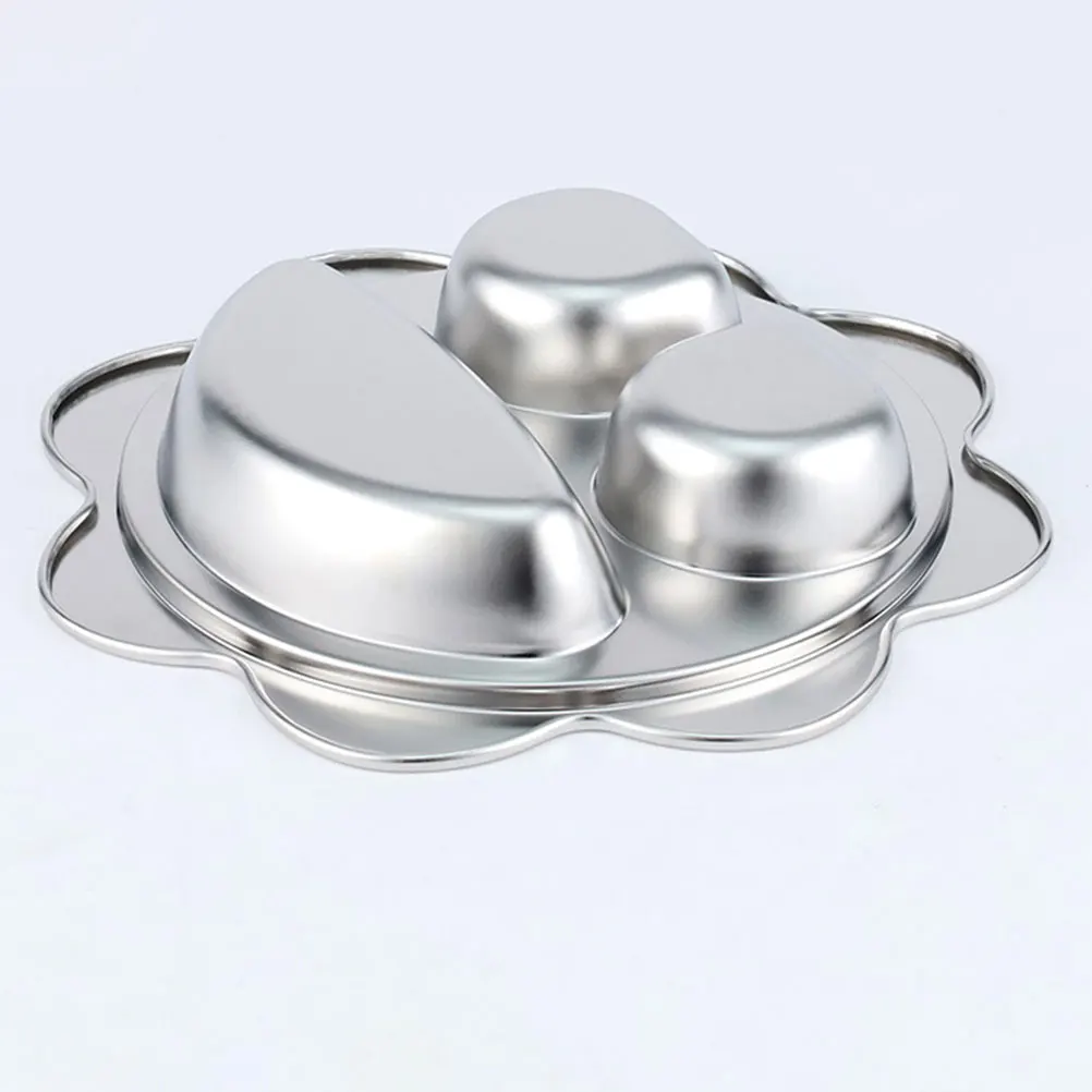 

Children Food Plate Stainless Steel Divided Plate Kids Sectioned Dish For Healthy Eating And Portion Control