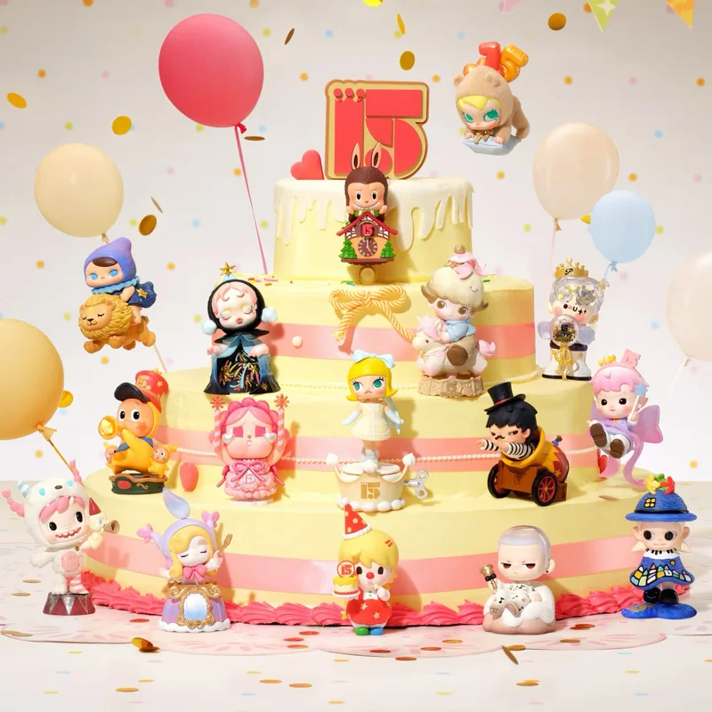 جديد الأصلي Popmart الاحتفال باللحظة Popmart 15th الذكرى سلسلة صندوق أعمى حلية تمثال جمع مهرجان هدية #1
