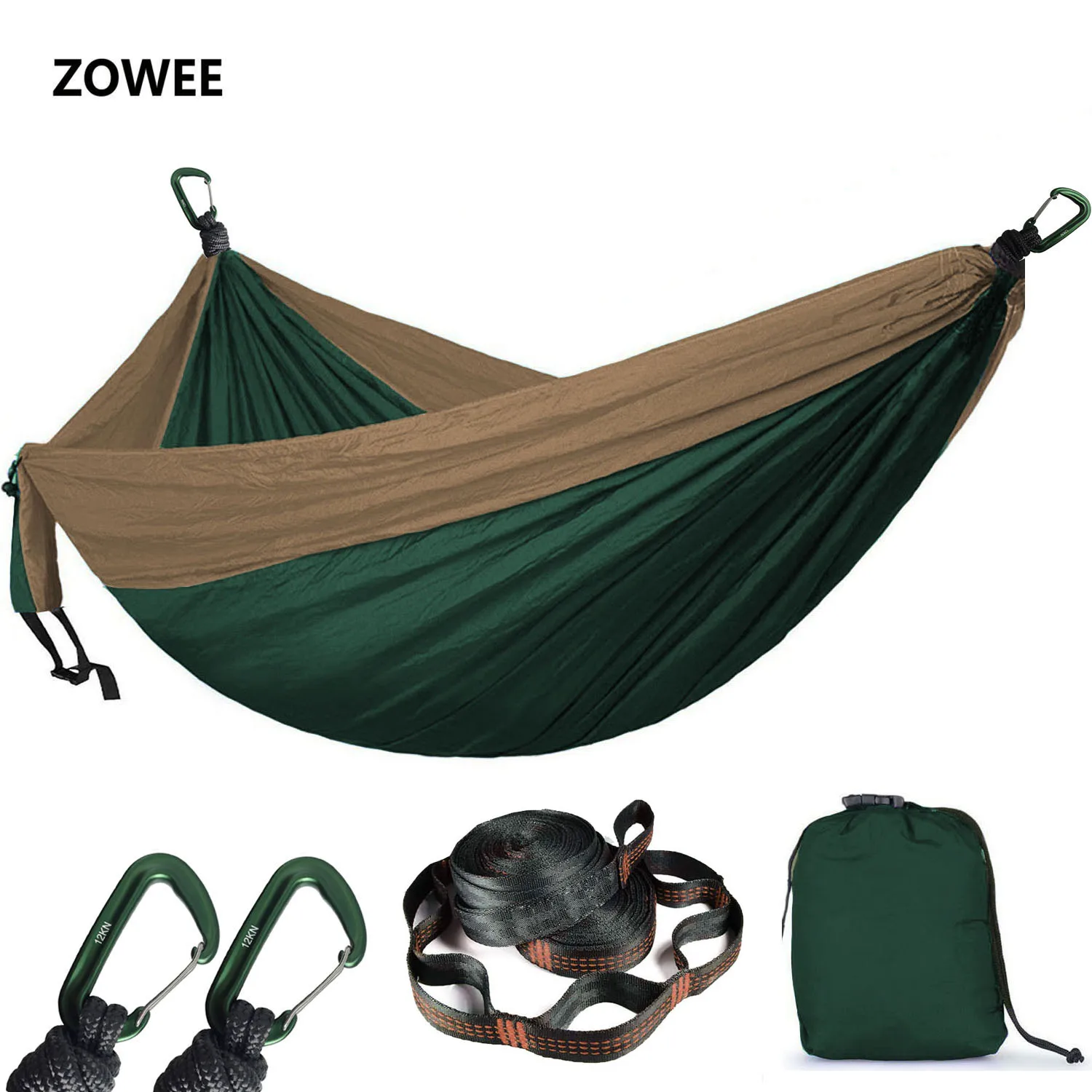 2 People Parachute Hammock Camping Survival Garden Hunting Leisure Hamac Travel Double Person Hamak with Hammock strap