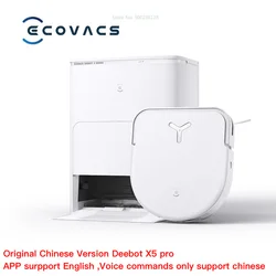 Ecovacs-Deebot Deebot X5 PRO Aspirador Robô, 12800 Pa identificação de esgoto, 158 graus esfregão de água quente, versão chinesa