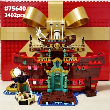 Restaurant Sailing on The Sea Building Blocks Sets 75640 Compatible with Legoed Particles Suitable for Christmas Gifts 3402pcs
