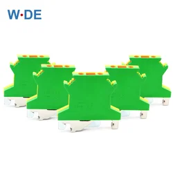 10Pcs USLKG-2.5N PE Din Rail Terminal Blocks Ground Universal Connector Screw Wire Conductor USLKG2.5