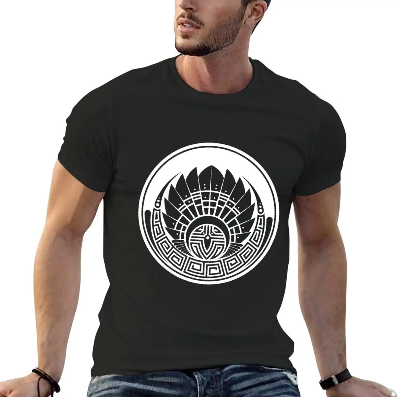 CROP CIRCLES SYMBOLS T-Shirt graphic tee shirt heavyweights quick drying hippie clothes Men's t-shirt