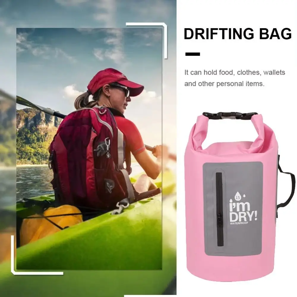 

10/15L Waterproof Dry Bag Large-Capacity with Shoulder Straps Swimming Bucket Bag Foldable Lightweight Beach Backpack