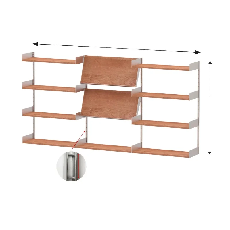 LMM Solid Wood Shelf Multi-layer Bookshelf Wall Display Shelf Open Modular Combination Shelf