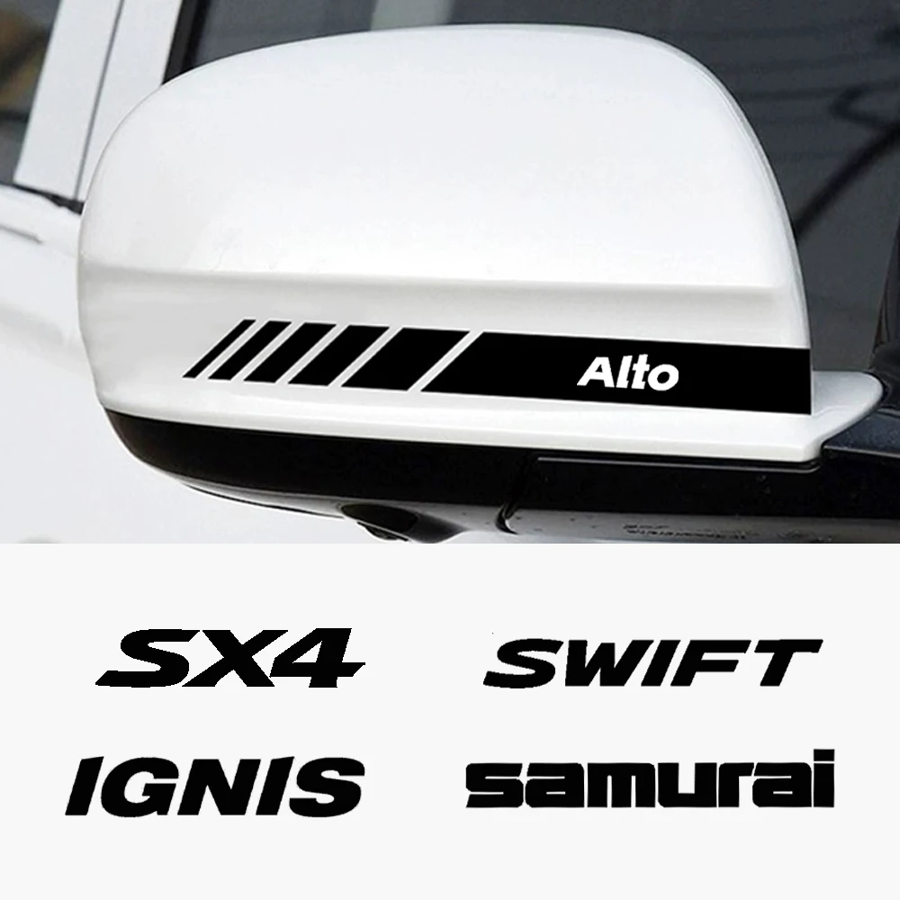 

2PCS For Suzuki Grand Vitara Swift ALTO IGNIS Baleno Samurai SX4 Car Rearview Mirror Cover Decals Stickers