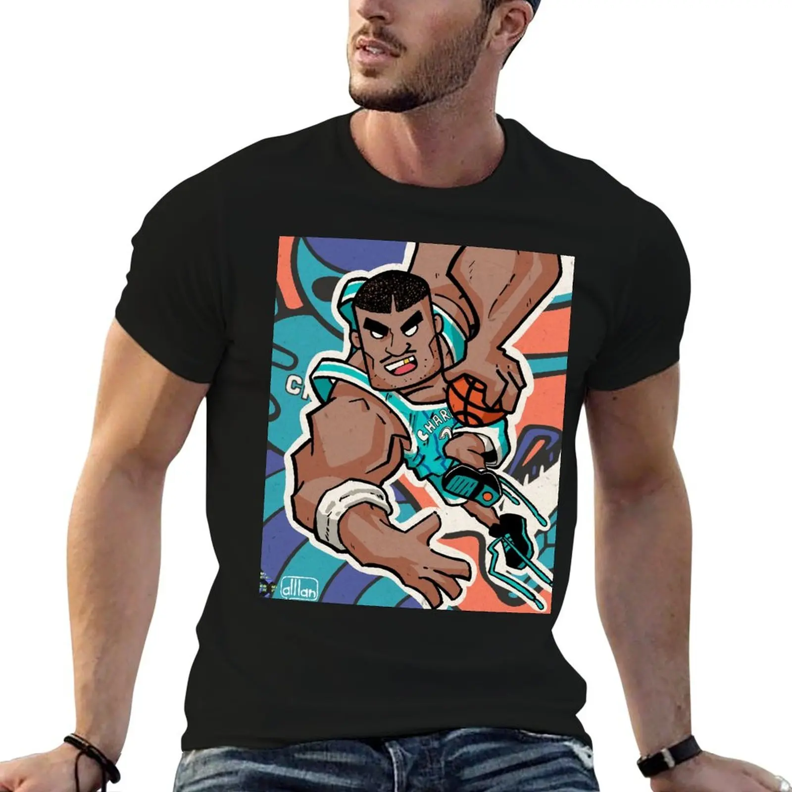 Larry Johnson T-Shirt Simple Line Art Print Tee