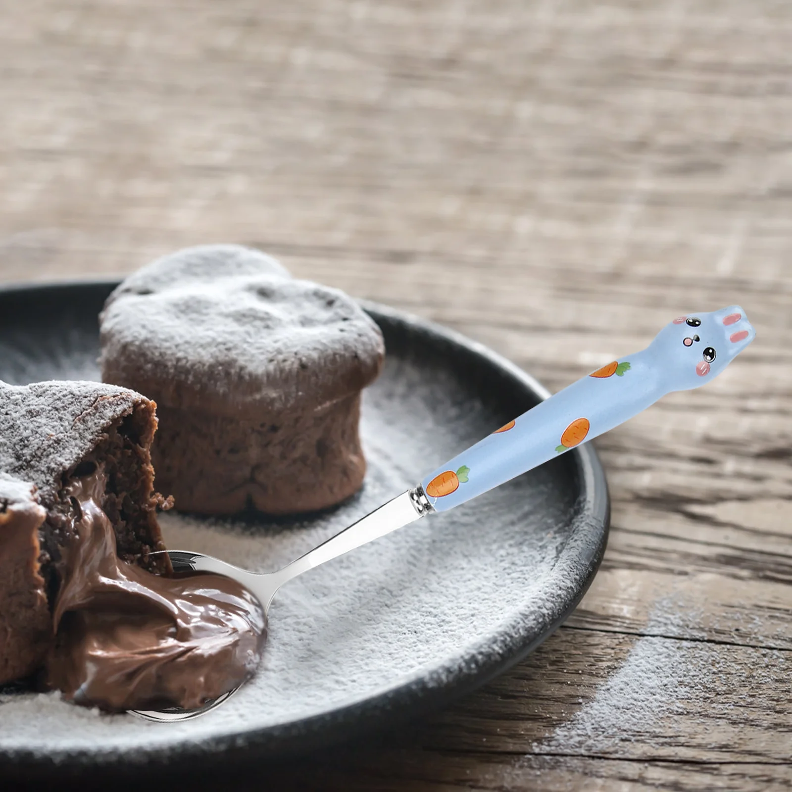 4 Pcs Bunny Dessert Spoon Tableware Coffee Household Metal Spoons Lovely Ice Cream Mixing Cartoon Cake