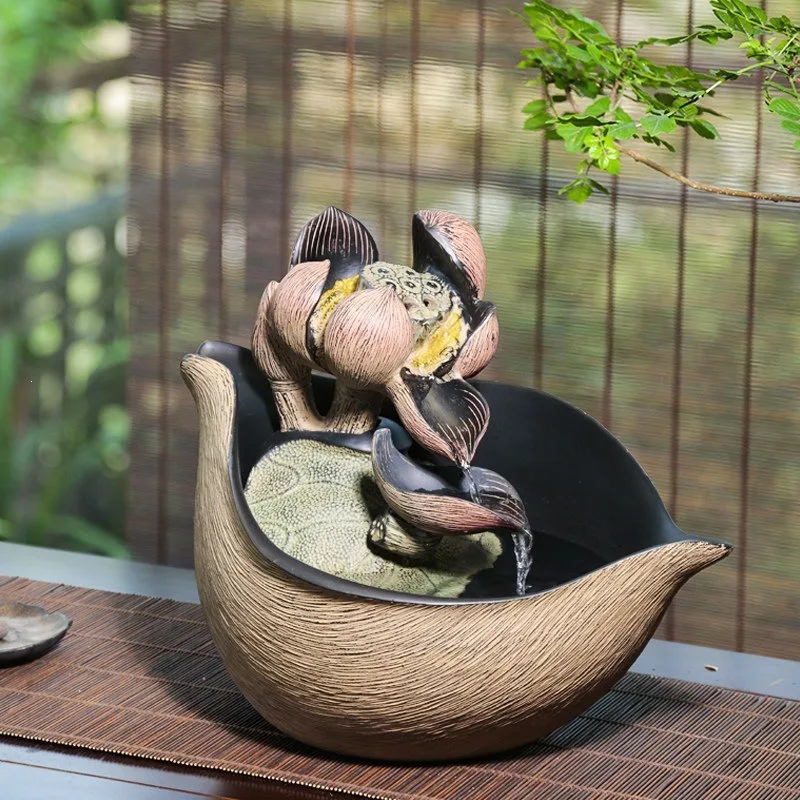 Creative lucky water ornament Chinese living room entrance home decoration opening circulating water decorative water feature