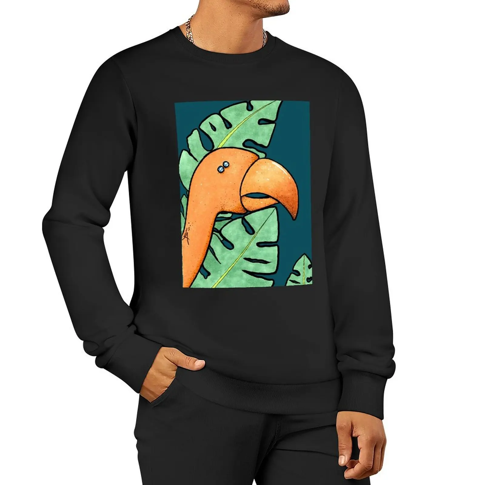 

big orange bird Pullover Hoodie autumn jacket men men's sweat-shirt set men's winter sweater autumn sweatshirt