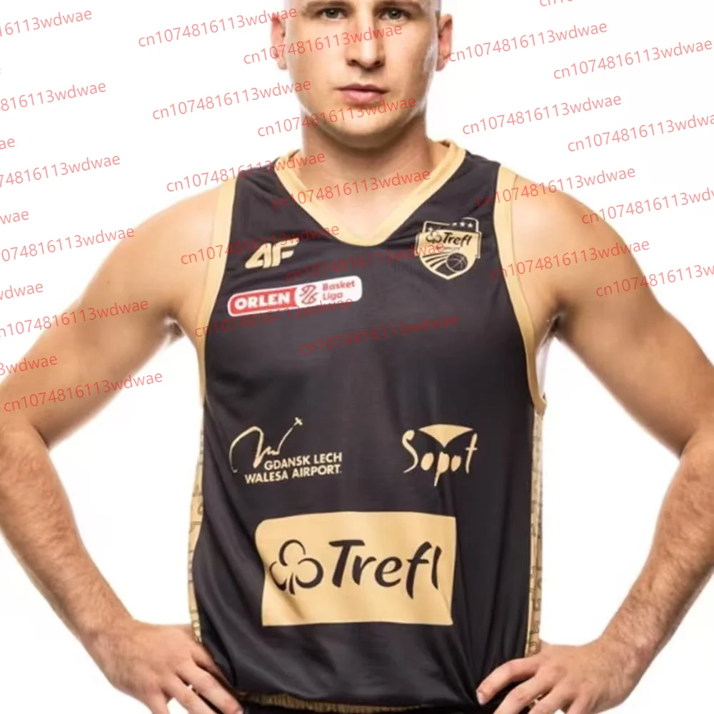 

Polish Basketball Jersey Summer Short Sleeve Men's Quick-Dry Sports Basketball Jersey Energa Trefl Sopot Kit Basketball Jersey