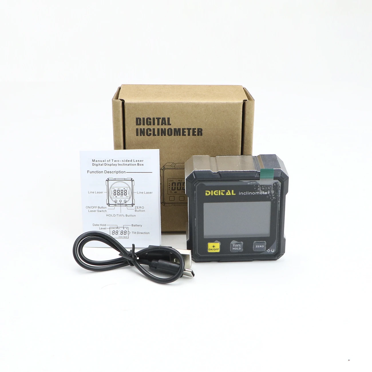 SHANHR Dual-Laser Digitaler Neigungsmesser 4-Seitiger Magnetischer Digitaler Winkelmesser Winkelfinder Magnetische Elektronische Wasserwaage mit Laser – Detail 9