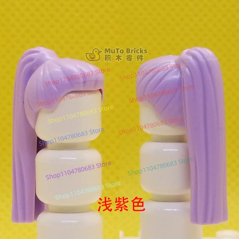 MOC اللبنات العسكرية طويلة ذيل حصان الشعر البسيطة الشكل التجمع نموذج عرض الكرتون أنيمي الملحقات لعبة هدية