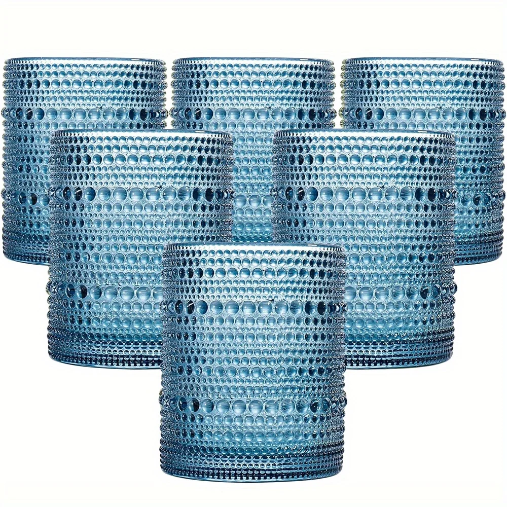 

6 шт. винтажные стаканы Hobnail — зеленые стаканы с тиснением на 12 унций для пива, коктейлей и сока