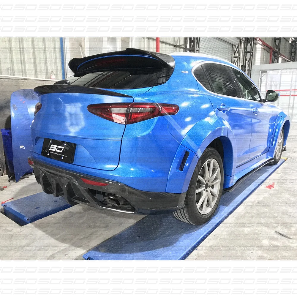 SD Style Carbon Fiber Car Parts Rear Spoiler For Alfa Romeo Stelvio