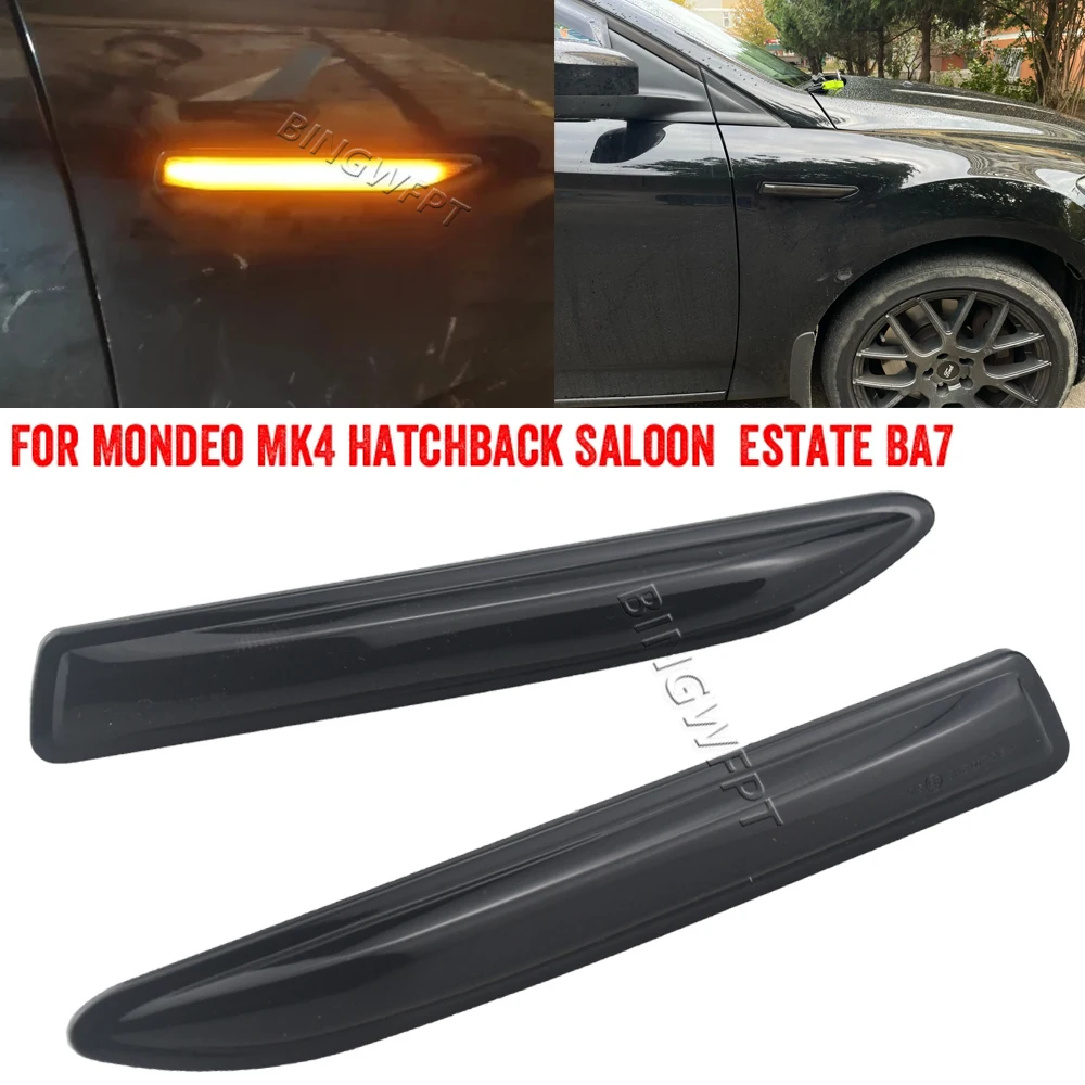 

2PCS For Ford Mondeo MK4 Estate BA7 2007~2015 Side Marker LED Repeater Blinker Dynamic Amber Indicator Light