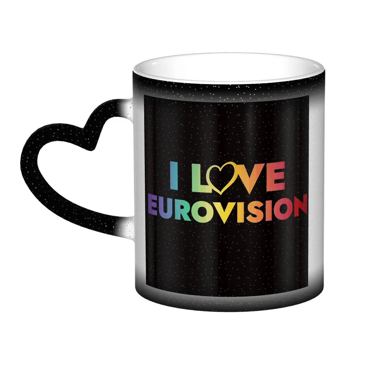 

I Love Eurovision - Rainbow Pattern Mug Funny Ceramic Coffee Cups Tea Mugs Milk Cup Drinkware Gifts for Friends