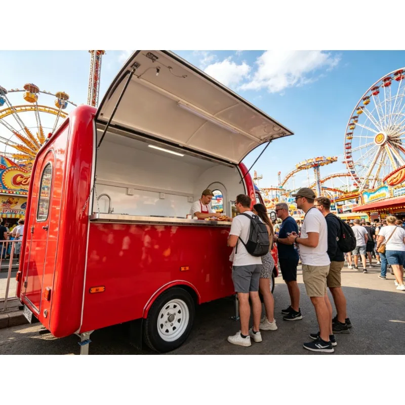 Mini Round Towable Fast Food Truck Candy Ice Cream Bakery Cart for Sale Retail Winery Catering Coffee Trailer FoodTrailer