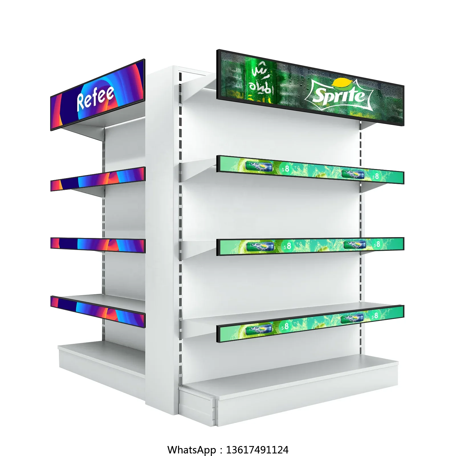 Bar Shelf Edge Stretched LCD Display Monitor Supermarket Shelf Digital Advertising Screen Ultra Wide Custom Publicidad Pantallas