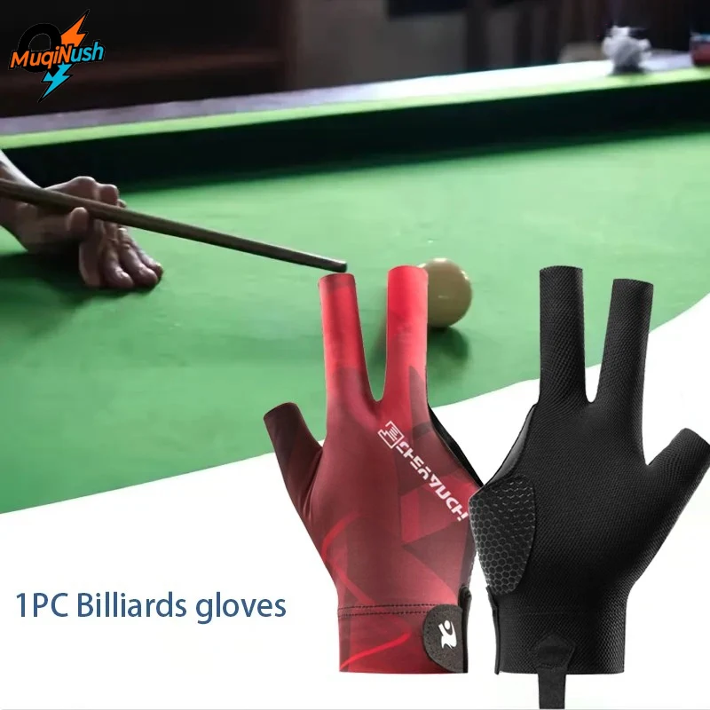 

MuqiNush 1pc Left Hand Three Finger Billiards Gloves With Breathable Non Slip And Elastic Grip Accessories For Table Tennis