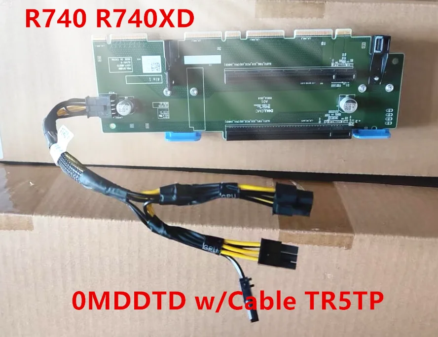 For Dell R740 R740XD GPU Power Extension Card 0MDDTD W/Cable 0TR5TP