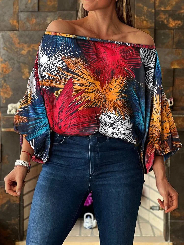 

Women Spring Summer Loose Fit Blouses Loungewear Backless Slash Neck Lantern Sleeve Sweatshirts Fashion Streetwear Dropshipping