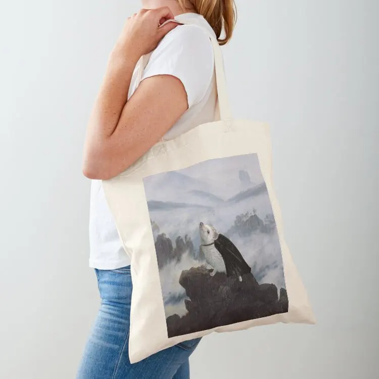 

Hedgehog Above a Sea of Fog Tote Bag shopping bag Women's shopper Portable shopping bag canvas tote bags
