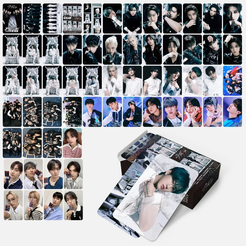 60+32Pcs/Set Kpop New Album GIANT Photo Card FELIX HYUNJIN Card Bangchan Korean Star Card Fan Collection