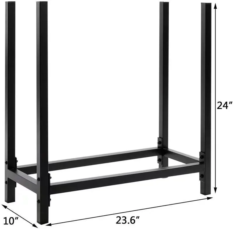 Creative Firewood Rack Steel Metal Firewood Log Holder Rack for Indoor Outdoor