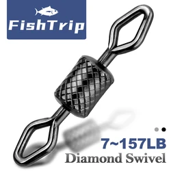 FishTrip Rolling Swivel with Diamond Eye High Strength Fishing Swivels Saltwater Swivels Eliminate Line Twist