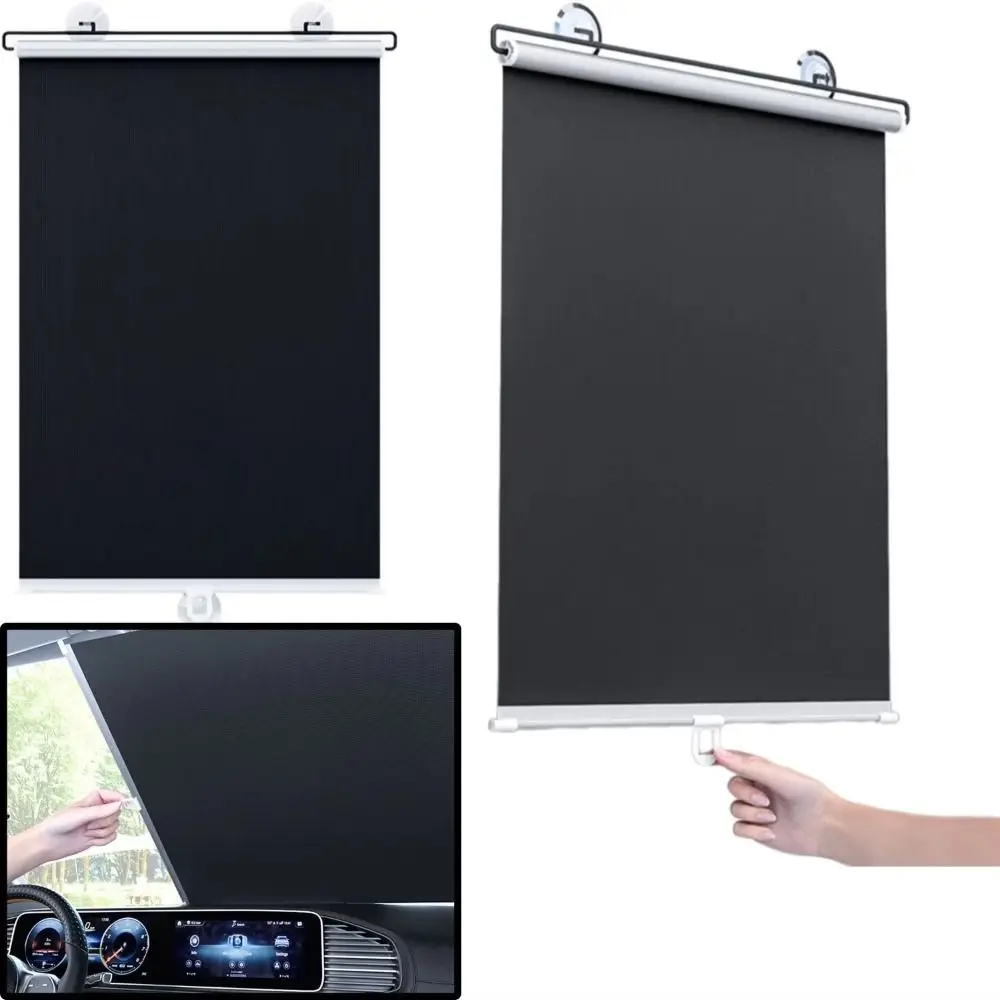 Shutter Retractable Roller Blinds With Suction Cup Black Roll Curtain Portable Black Out Blinds Home