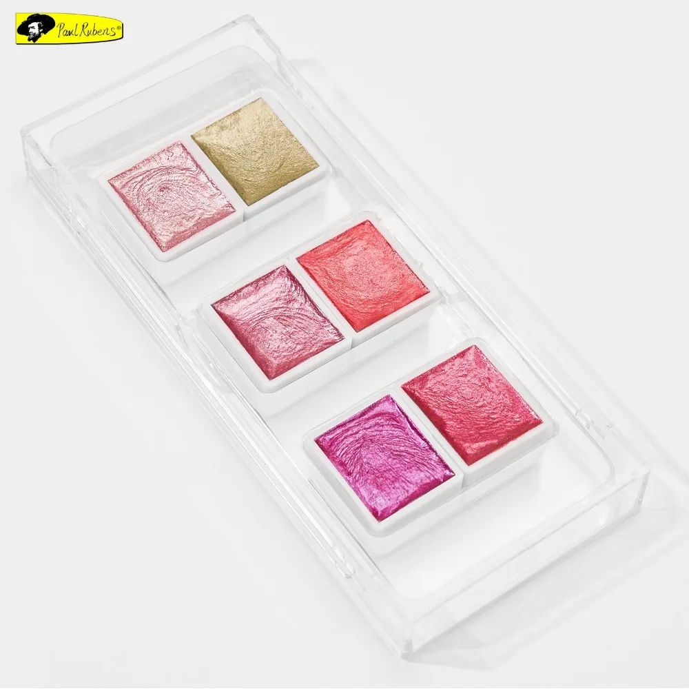 

Seamiart 6 Watercolor Paint Set Metallic Glitter Graffiti Tool Solid Pigment Art Supplies For Artists School Stationery