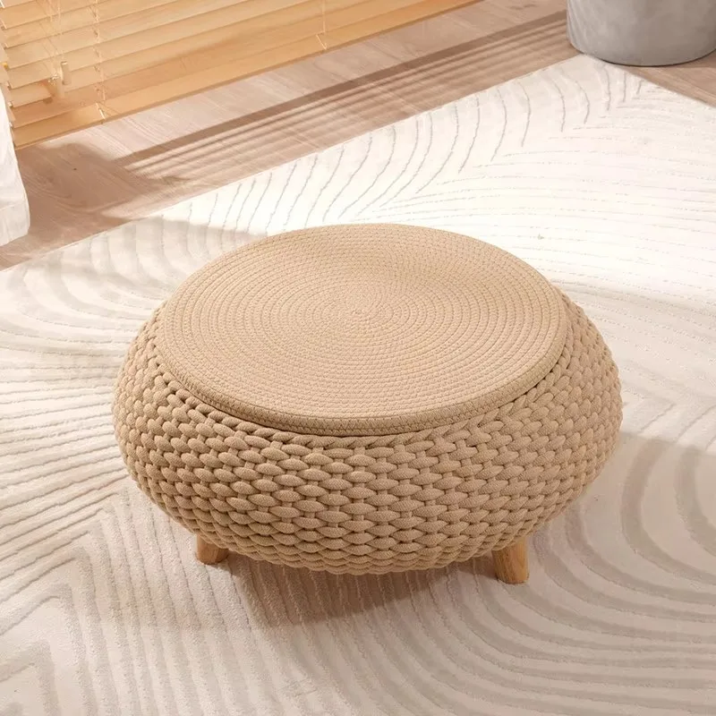 Vintage round rattan coffee table worker woven coffee table living room office