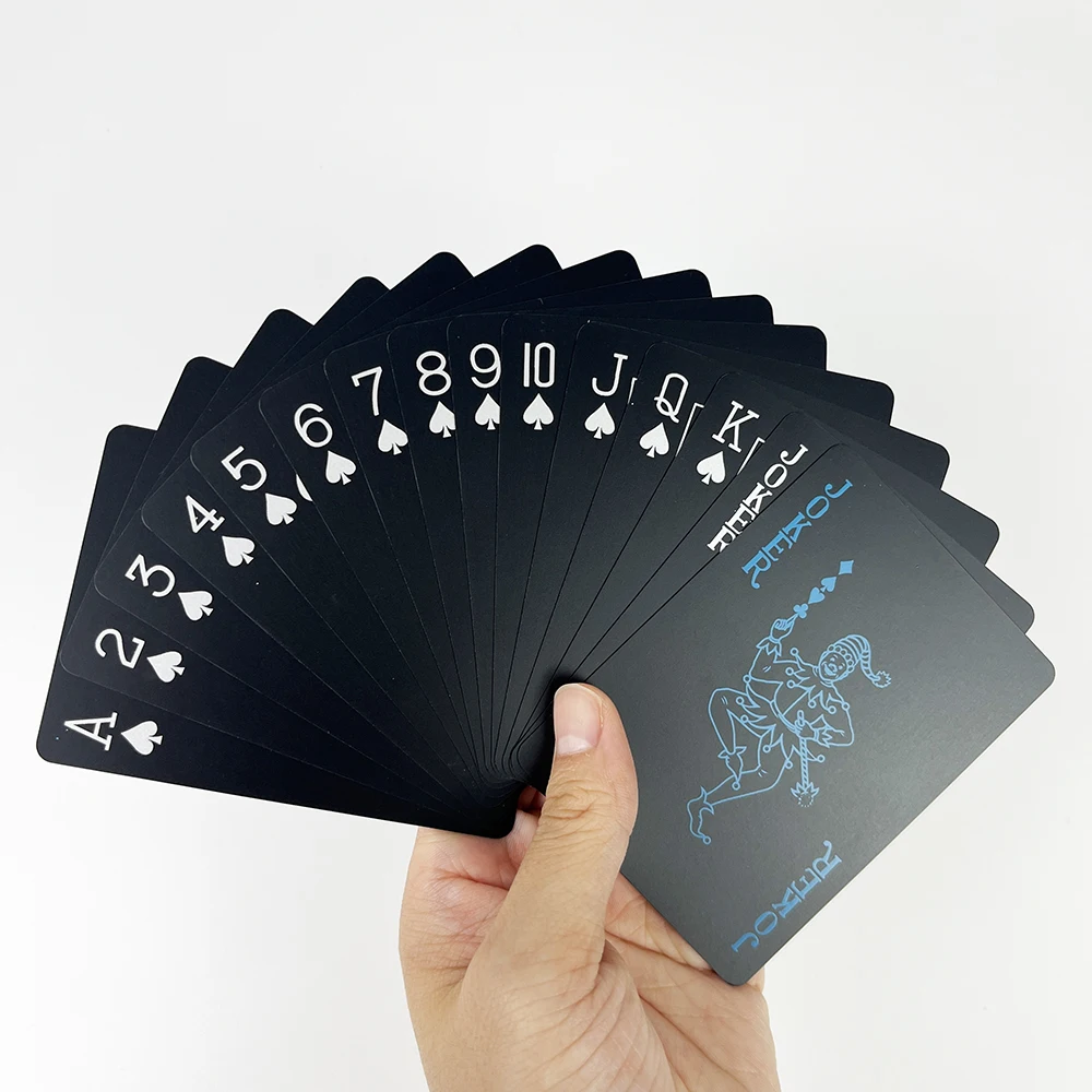 Black Waterproof Plastic Cards Playing Cards for Game Party Poker Professional Magic Poker Gift Collection