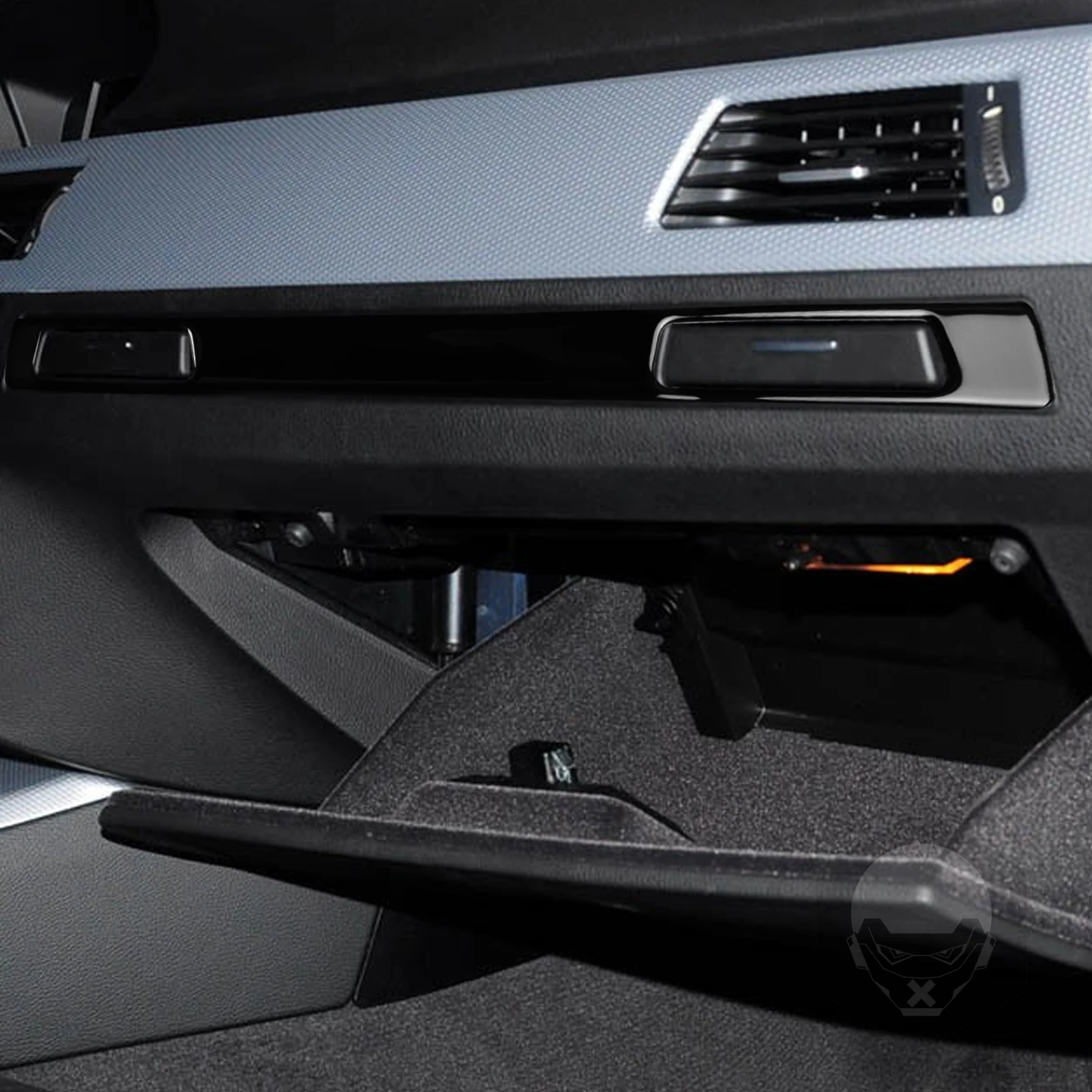 For BMW 3 Series E90 E92 E93 2005-2012 Piano Black Cup Holder Storage Box Strip Car Center Console Decor Sticker Accessories view 3
