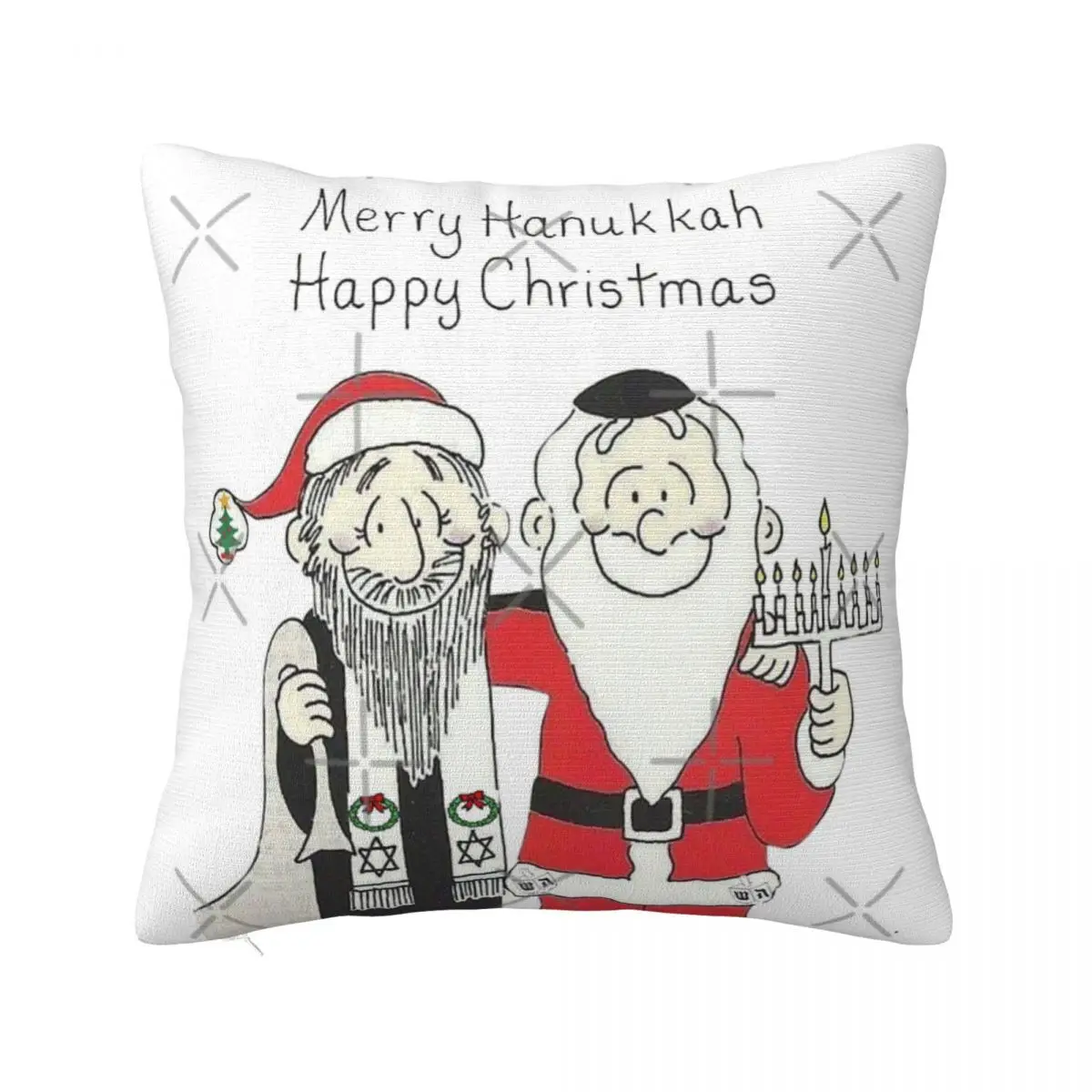 Celebrate Both Interfaith Hanukkah And Pillow Case Cover For Pillow Cushion Cover 45*45 Pillow Case Pillow Cover