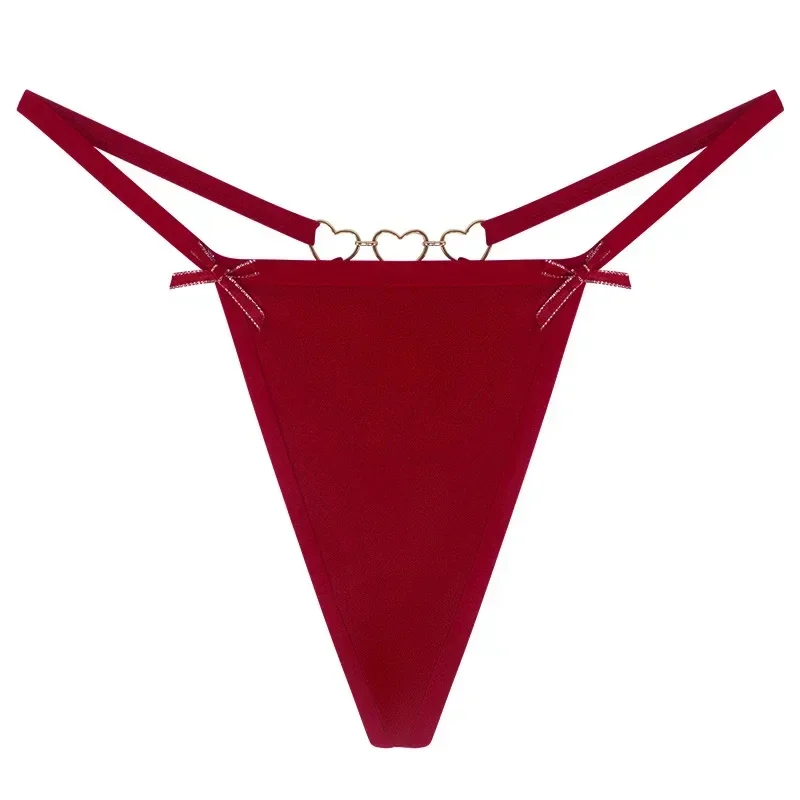 

Spaghetti Strap G-String Women Thongs Women's Sexy Briefs Love Chain Bowknot Low Waist Underwear No Trace Female Panties