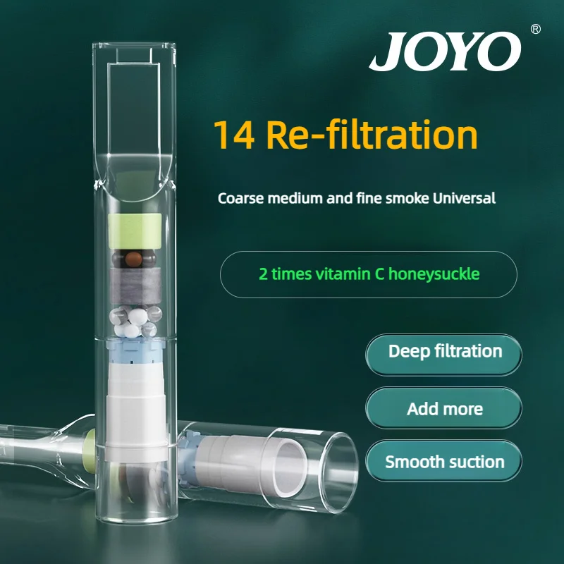 JOYO Popular 50PCS Portable Plastic Cigarette Holder Filte for Gentleman Double Honeysuckle+Vitamin C Tobacco Pipe Men gifts