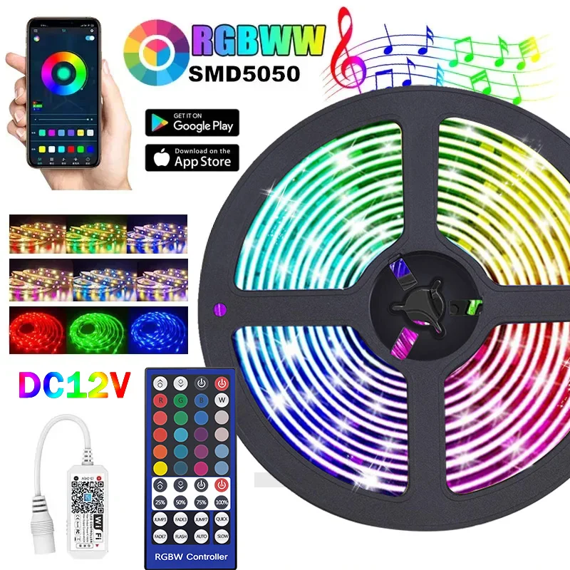 yZ[zDC12V RGBW/RGBWW WiFi LED Xgbv 5050 RGB Xgbv LED Cg 60Leds/[g tLVu{e[v _CI[he[v IR Rg[[A_v^[