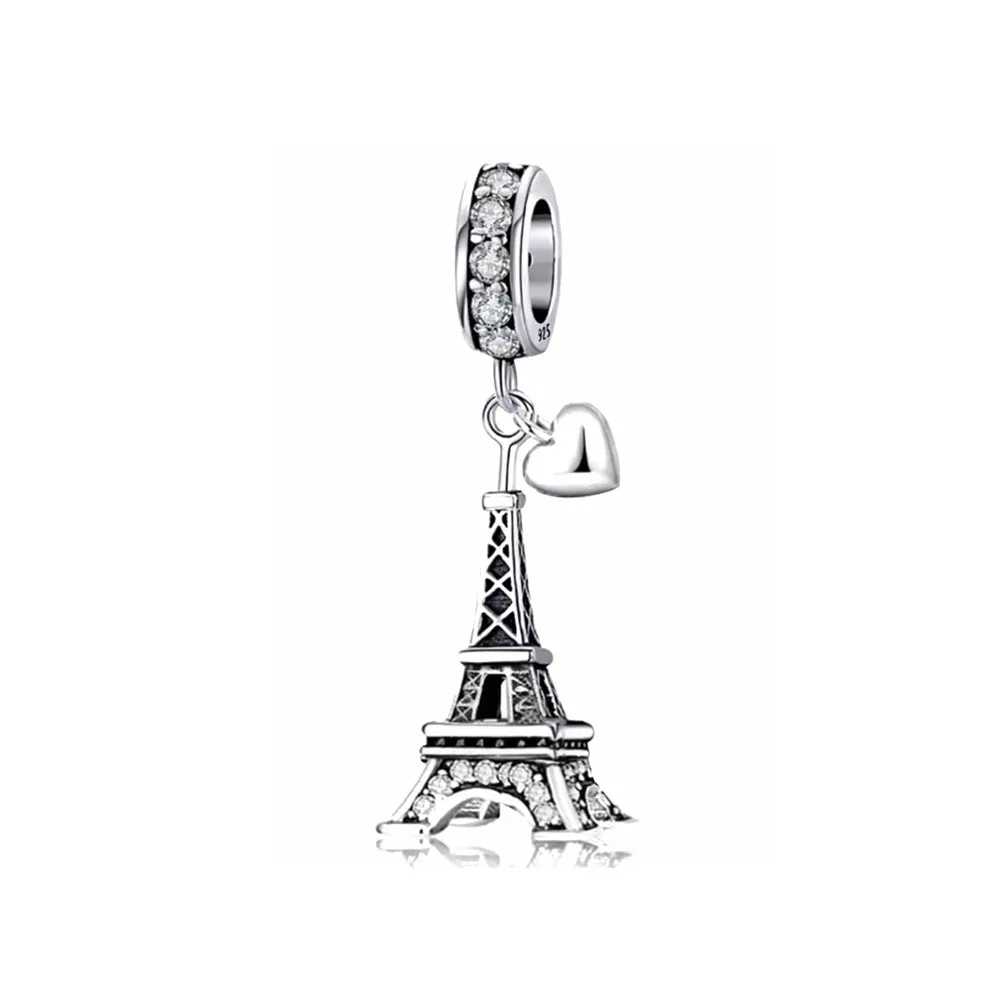 NEW 925 Sterling Silver Travel Plane Charm Fit Original Bracelet Accessories Women Jewelry Spring Tortoise Ship Travel Tower