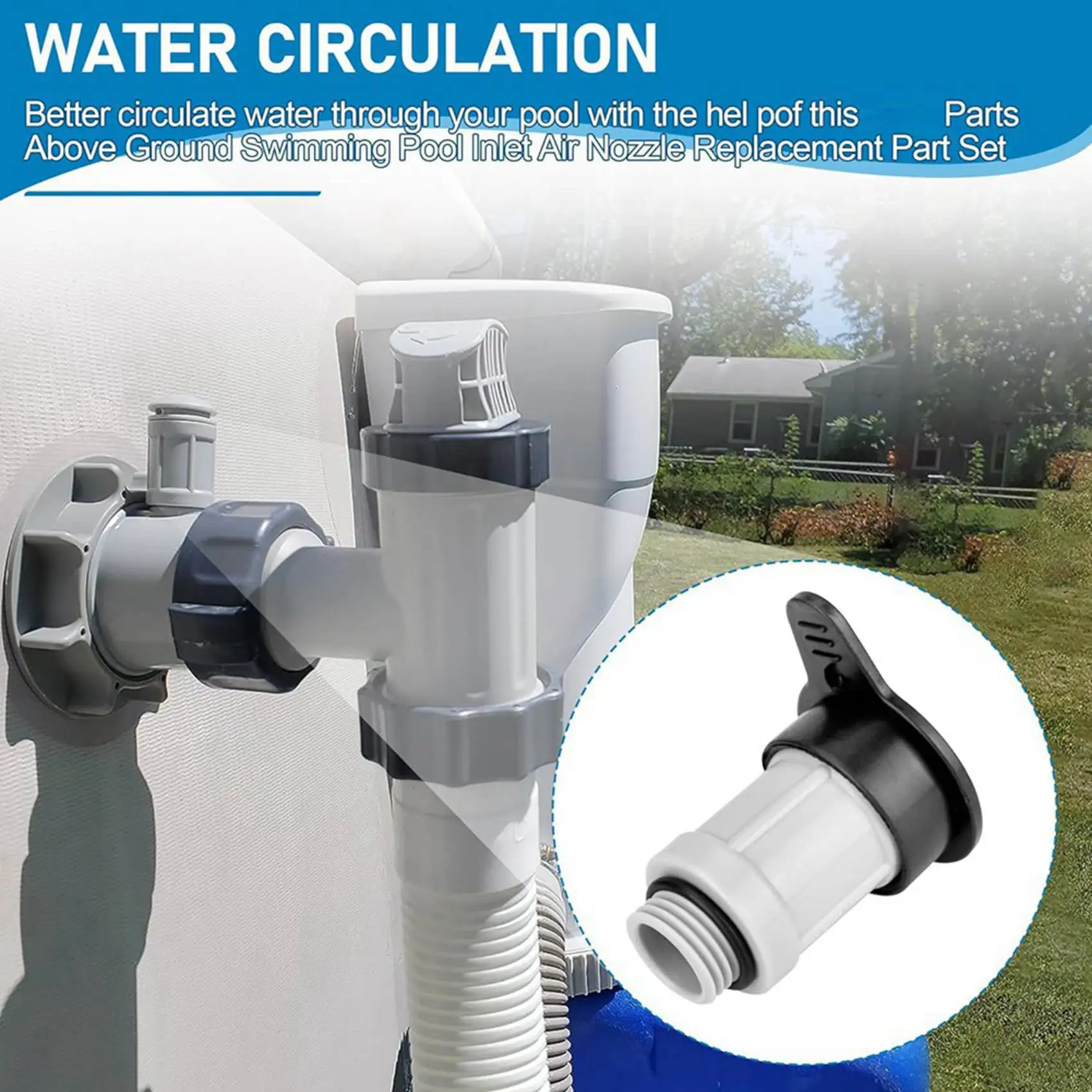 

PHFU-2X 12363 12373 Воздушный струйный клапан и крышка воздушного клапана, подходит для входа надземного бассейна Intex, совместимая с 26165EH, 26167EH