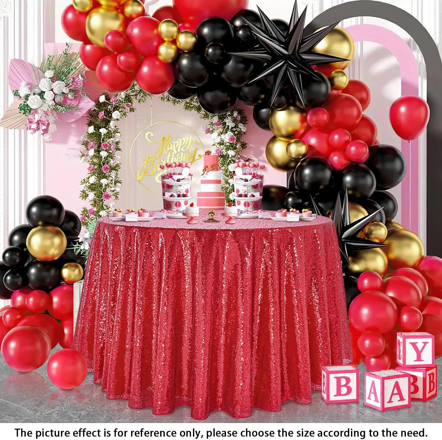 

Round Tablecloth Gold Sequin Glitter Table Cloths for Birthday Wedding Baby Shower Party Dining Table Decorations Accessories