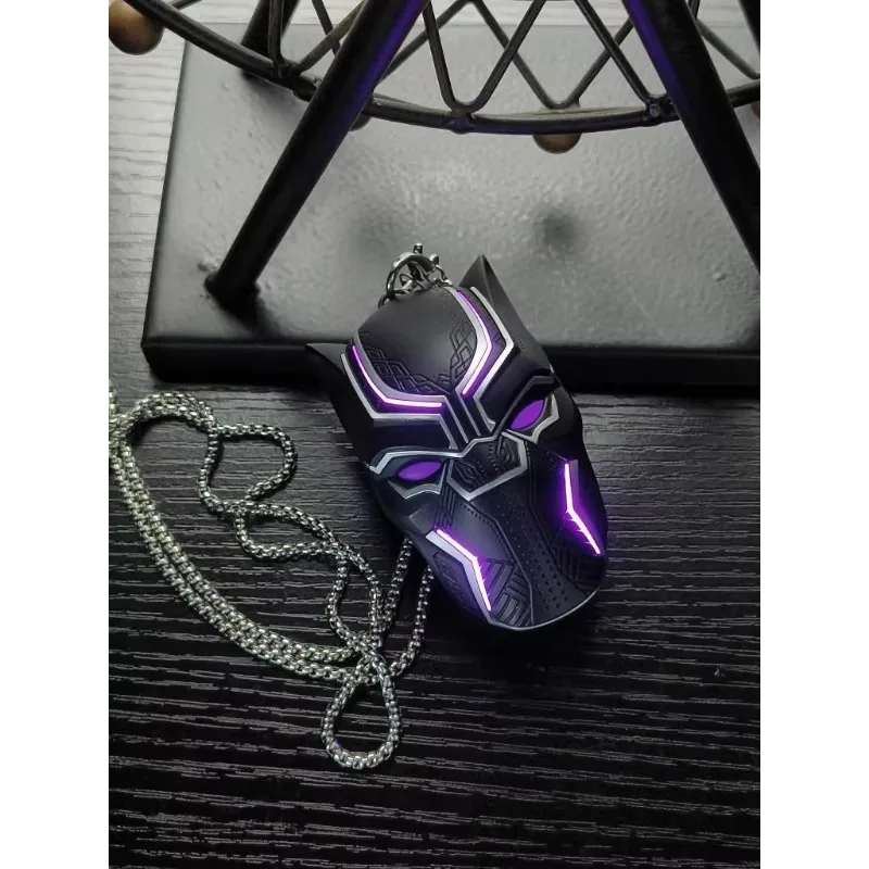 Anime Black Panther Cosplay Wireless Bluetooth Headset T\'Challa Masks Dazzling RGB Lights Style Semi-in-ear Bluetooth Earphone