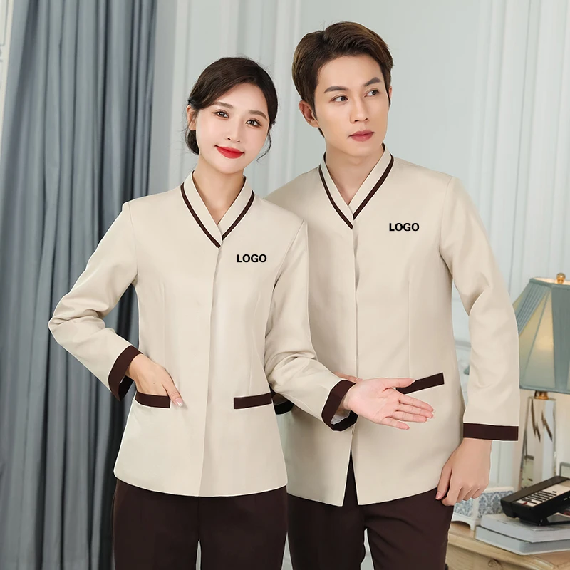 

Women's Cleaning Work Hotel Receptionist Uniform Costume Housekeeping Waiter Clothes Massage Nail Beautician Cafe Work Outfit