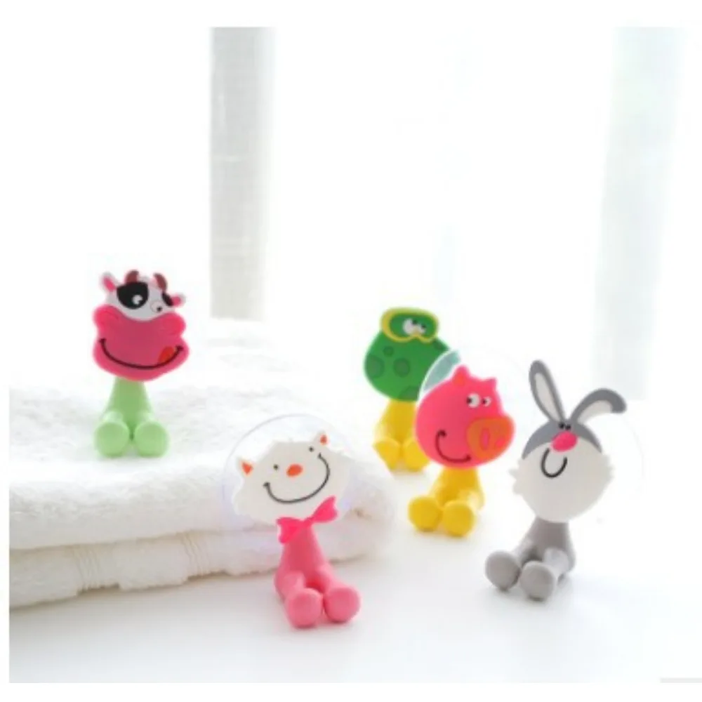 Cute Toothpaste Toothbrush Holder Animal Suction Cup Hooks Bathroom Accessories Set Toothbrush Holder Toothpaste Dispenser