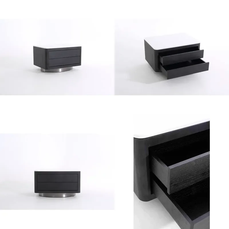 Modern Luxury Bedside Table Adjustable Nightstand with Storage for Bedroom Furniture Home Decor