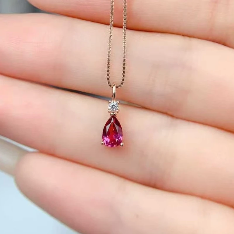 

Natural Pyrope Garnet Pendant Genuine 925 Silver Necklace Pendant Real Mozambique Garnet Silver Jewelry